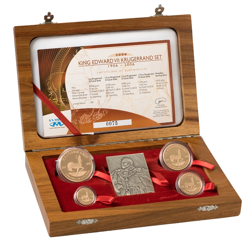 2006 Proof Krugerrand Gold Coin Prestige Edward VII 4 Coin Set Boxed