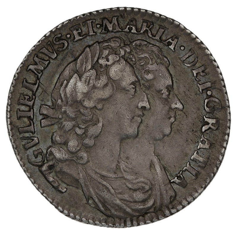1693 William & Mary Silver Sixpence