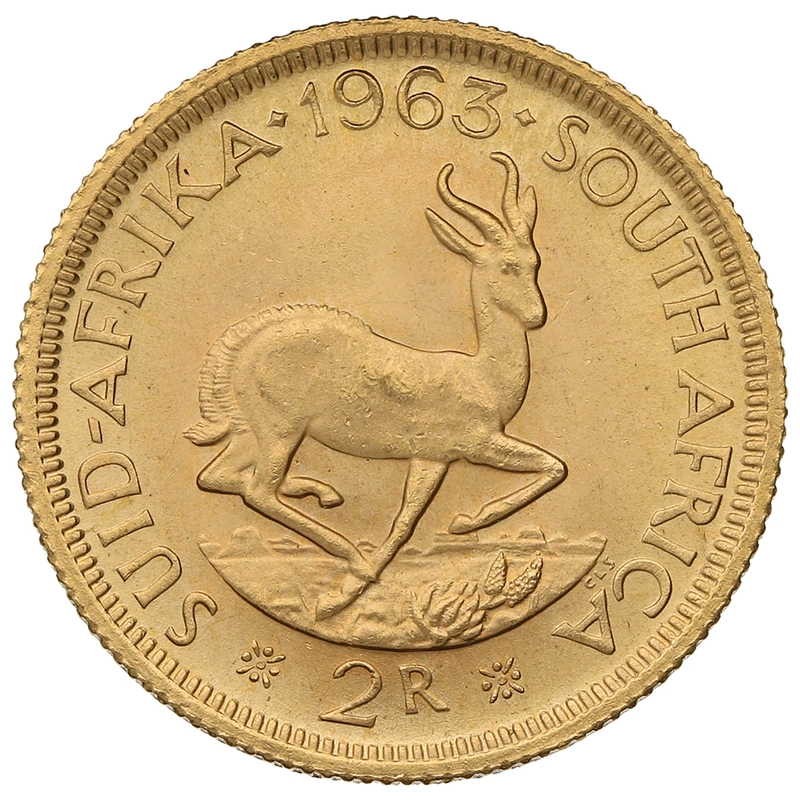1963 R2 Gold Coin 2 Rand South Africa