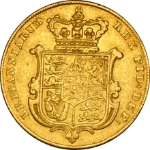 1827 Gold Sovereign Coin George IV Bare Head