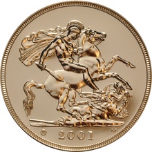 2001 Gold £5 Coin Brilliant Uncirculated Boxed
