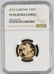 2010 Proof Gold Sovereign Coin Elizabeth II NGC PF69