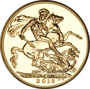 2013 Gold Sovereign Coin Elizabeth II Fourth Head India