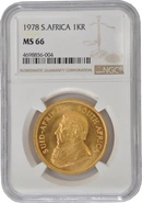 1978 Krugerrand Gold Coin 1oz NGC MS66