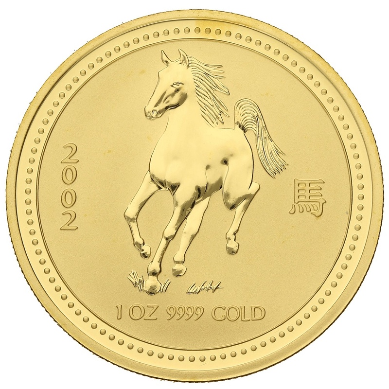 2002 Year of the Horse Gold Coin 1oz Perth Mint Australian Lunar Series