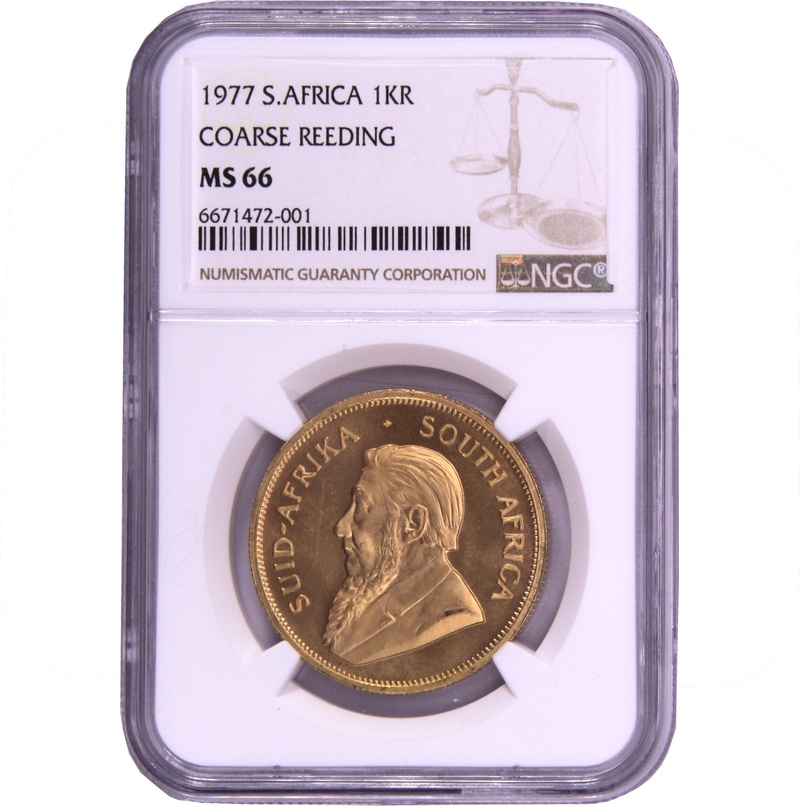 1977 Krugerrand Gold Coin 1oz NGC MS66