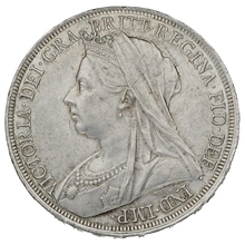 1897 Silver Crown Coin Queen Victoria Milled LXI