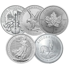 2025 1oz Silver Coin Set; Britannia, Krugerrand, Philharmonic, Eagle, Maple