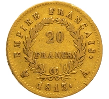 1813 French 20 Francs Gold Coin Napoleon I Laureate Head A