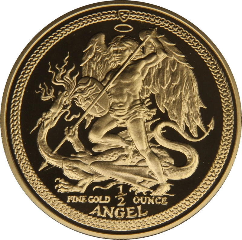 1987 Proof Isle of Man Angel Gold Coin 1/2oz