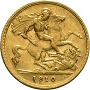 1910 Gold Half Sovereign Edward VII Sydney