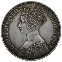 1847 Silver Crown Coin Queen Victoria Gothic UNDECIMO