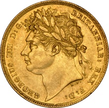 1821 Gold Sovereign - George IV Laureate Head NGC AU55
