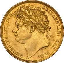 1821 Gold Sovereign Coin George IV Laureate Head NGC AU55