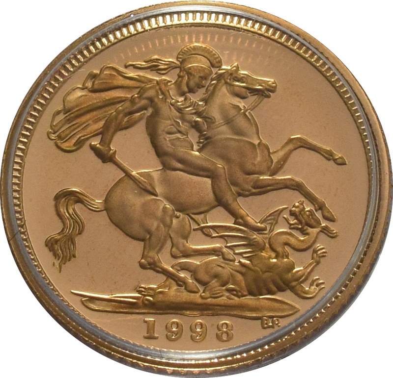 1998 Proof Gold Half Sovereign Elizabeth II Fourth Head
