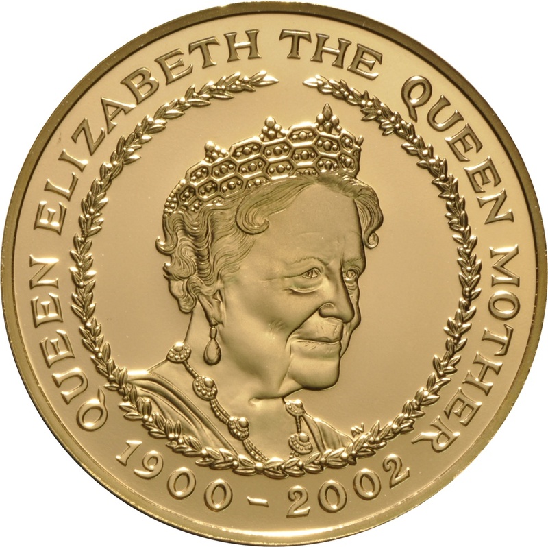 2002 Proof Gold £5 Coin Quintuple Sovereign Queen Mother Memorial