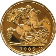 1985 Gold Half Sovereign Elizabeth II Third Head Proof