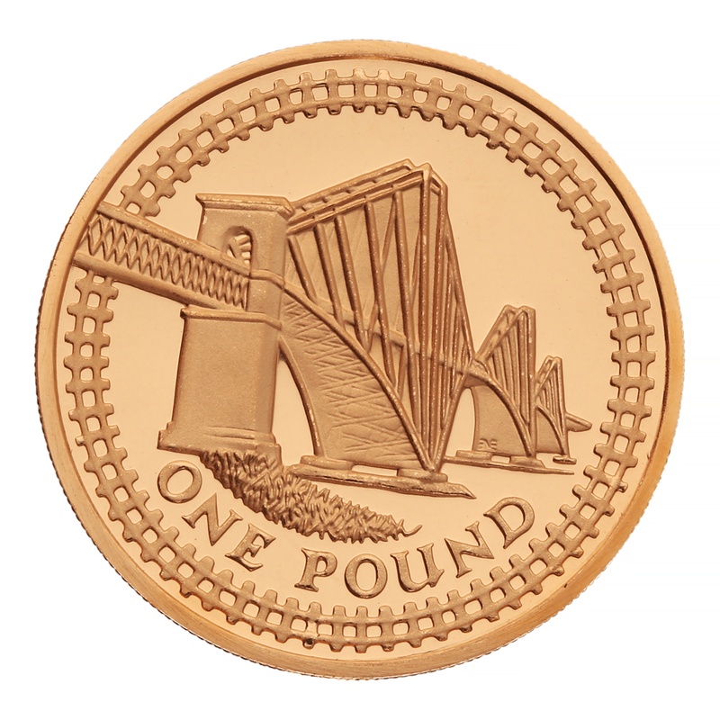 £1 One Pound Proof Gold Coin - Bridges -2004 Forth Railway