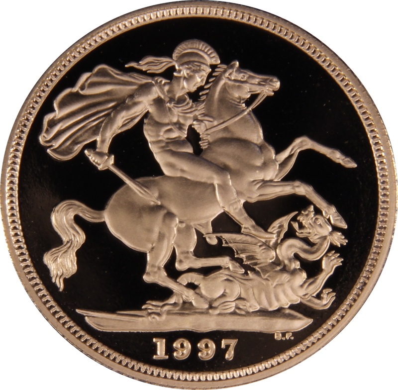 1997 Proof Gold Sovereign Coin Elizabeth II Third Head 