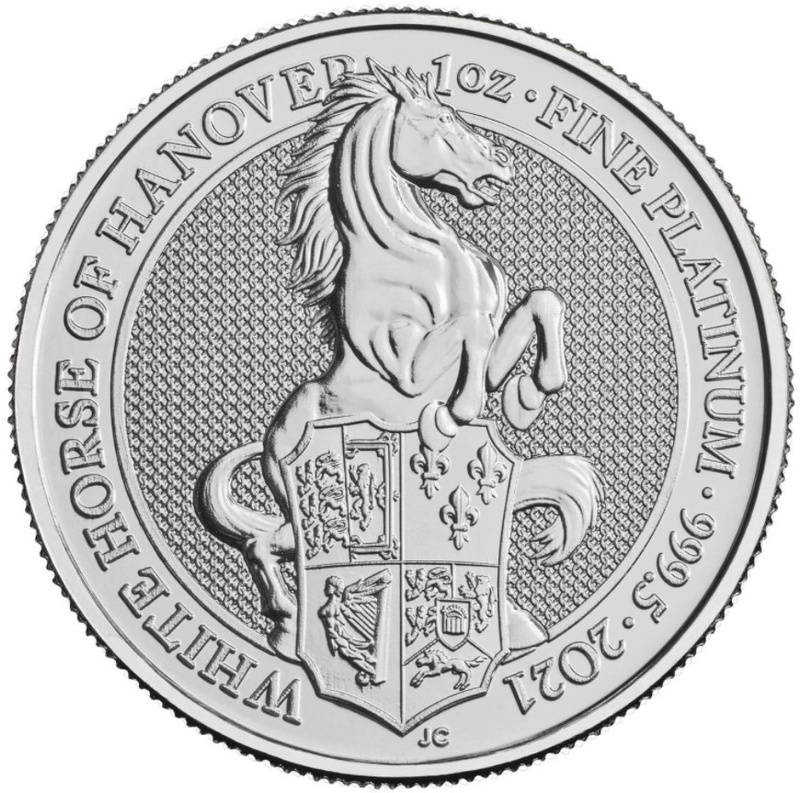 2021 1oz White Horse of Hanover Platinum Coin Queen's Beasts