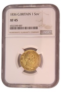 1836 Gold Sovereign - William IV NGC XF45