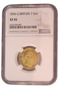 1836 Gold Sovereign Coin William IV NGC XF45