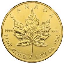 1992 1oz Canadian Maple Gold Coin