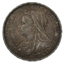 1893 Silver Crown Coin Queen Victoria Jubilee Head LVI