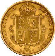1887 Half Sovereign Victoria Jubilee Head Shield Back - London