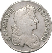 1673 Silver Crown Coin Charles II Nice Fine