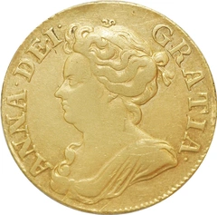 1710 Gold Guinea Coin Queen Anne Near Very Fine