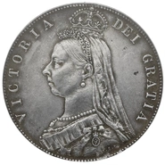 1888 Silver Half Crown Coin Queen Victoria Milled CGS55