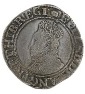Silver Shilling Coin Queen Elizabeth I Good Fine