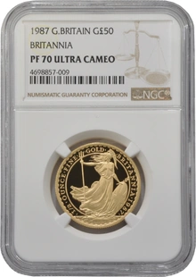 1987 Proof 1/2oz Gold Britannia Coin NGC PF70