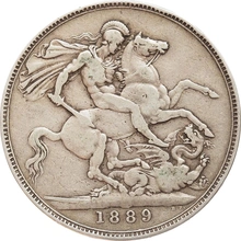 1889 Silver Crown Coin Queen Victoria Jubilee Head