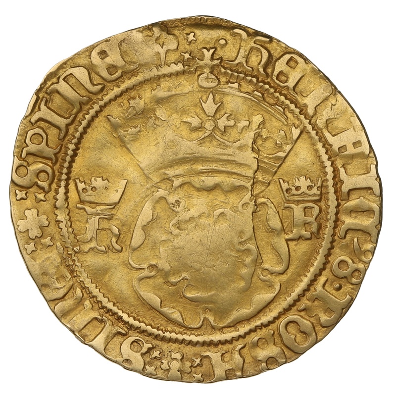 1544-1549 Gold Crown Coin Henry VIII Double Rose Bristol Mint
