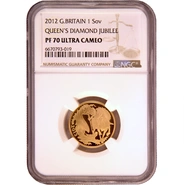2012 Proof Gold Sovereign Coin Elizabeth II Fourth Head NGC PF70