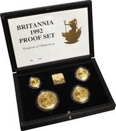 1992 Proof Britannia Gold 4-Coin Set Boxed