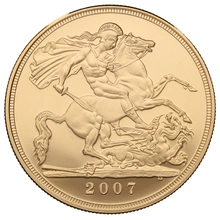 2007 Proof Gold £5 Coin Quintuple Sovereign