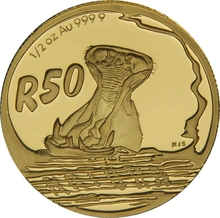 2005 1/2oz Natura Hippopotamus Gold Coin