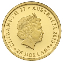 Perth Mint 2013 60th Anniv. of the Coronation of QEII 1/4oz Gold Proof Coin Boxed