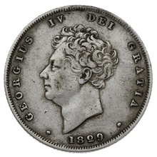 1829 Silver Shilling Coin George IV
