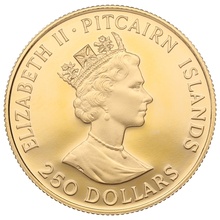 1989 Pitcairn Islands $250 Bicentenary of the Mutiny on the Bounty Gold Proof Coin Boxed