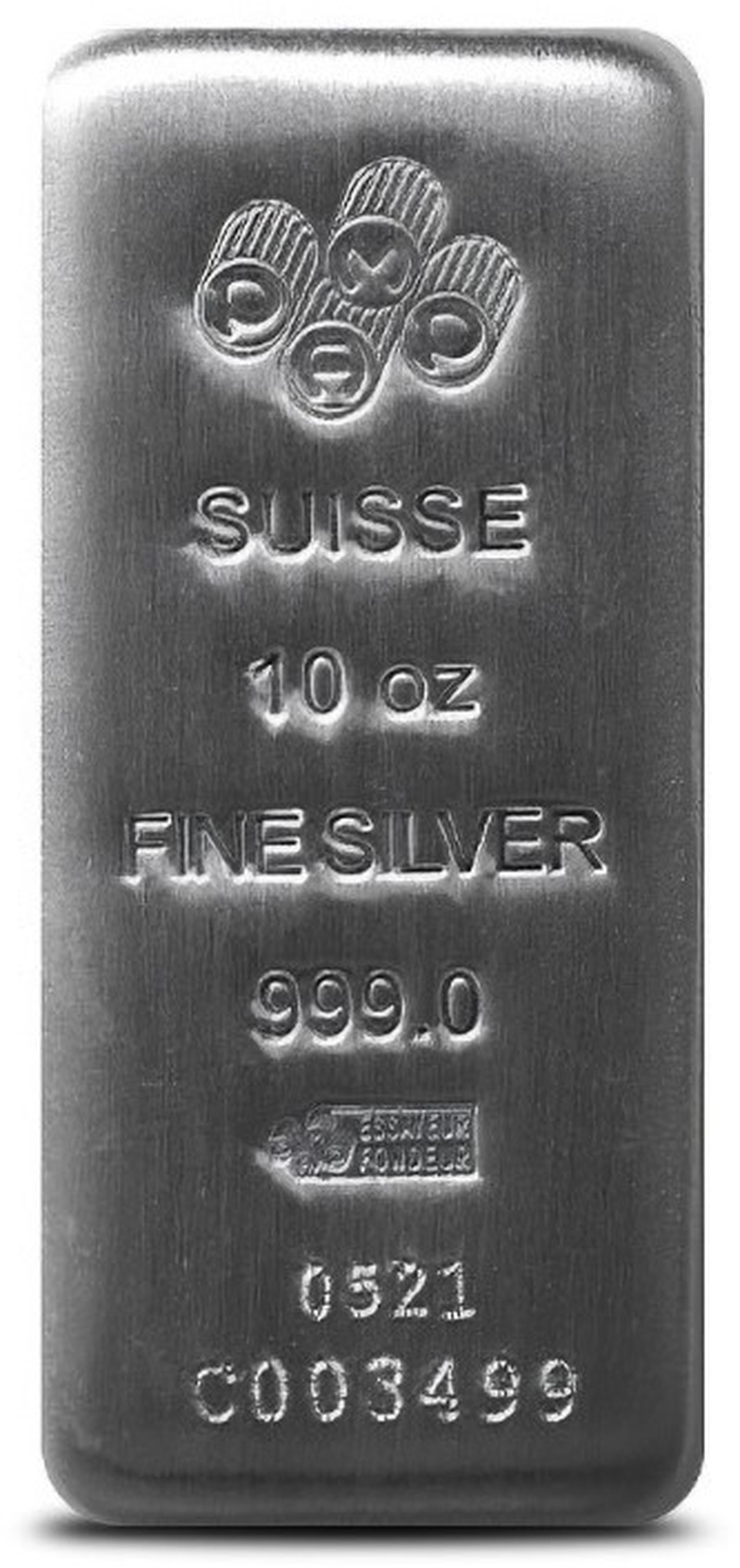 10oz Silver Bar PAMP Cast