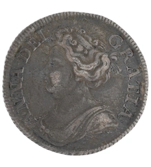 1713 Silver Shilling Coin Queen Anne Very Fine