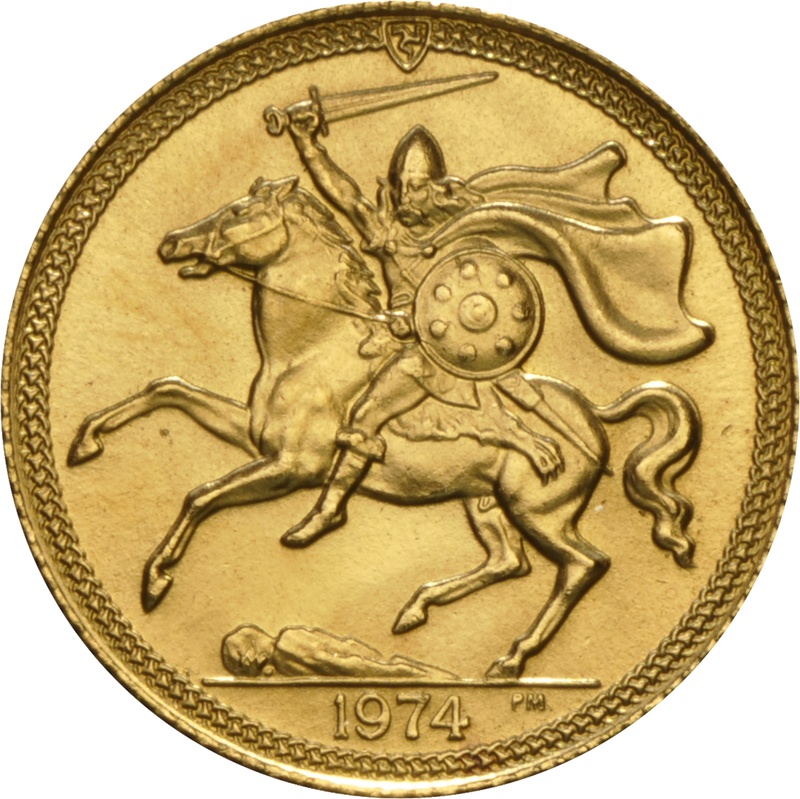 1974 Isle of Man Gold Half Sovereign Elizabeth II Decimal Head