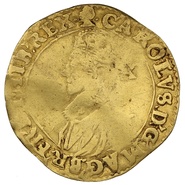 1626-7 Charles I Hammered Gold Double-Crown mm Blackamoor's Head