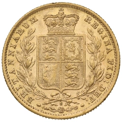 1886 Gold Sovereign Coin Queen Victoria Young Head Shield Back Sydney NGC AU55