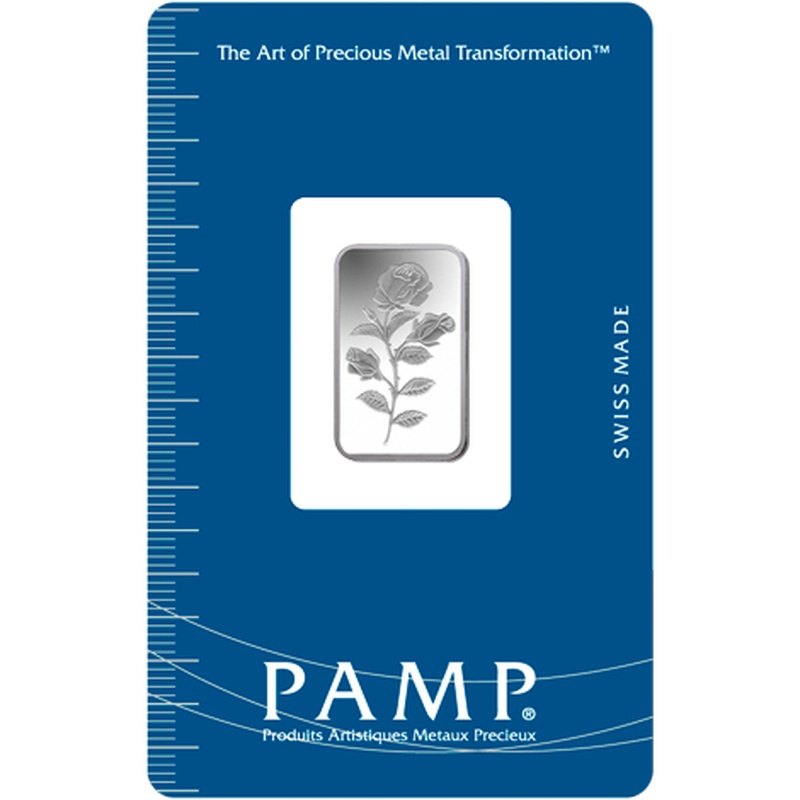 2.5g Silver Bar PAMP Rosa Minted
