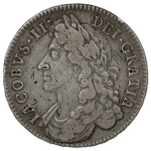1686 Silver Half Crown Coin James II SECVNDO